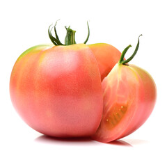 fresh tomatoes on white background 
