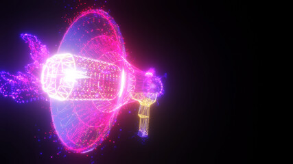 3d Rendered Illustration of The Abstract Bullhorn. High quality photo