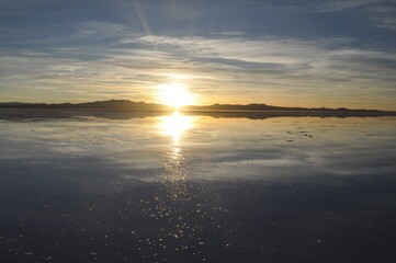 sunset over the river