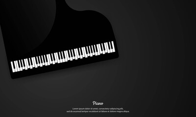 Fototapeta premium Piano abstract background. Piano concert and music festival poster modern vintage retro style. Classic music piano background for poster, web, leaflet, magazine. Vector illustration