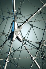 Futuristic abstract background. Neural network. Modern illustration. 3D