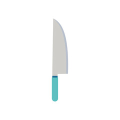 kitchen knife in cartoon style isolated on white