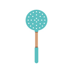 kitchen spoon with holes isolated, vector illustration