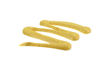 Mustard sauce isolated on white. Hamburger mustard mayonnaise sauce isolated on white. Hot dog mustard sauce.