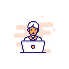Online Support vector outline filled icon style illustrator . EPS 10 file 
