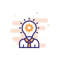 Creative Think vector outline filled icon style illustrator . EPS 10 file 