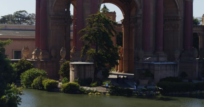 Palace of Fine Arts Aerial Pan Up