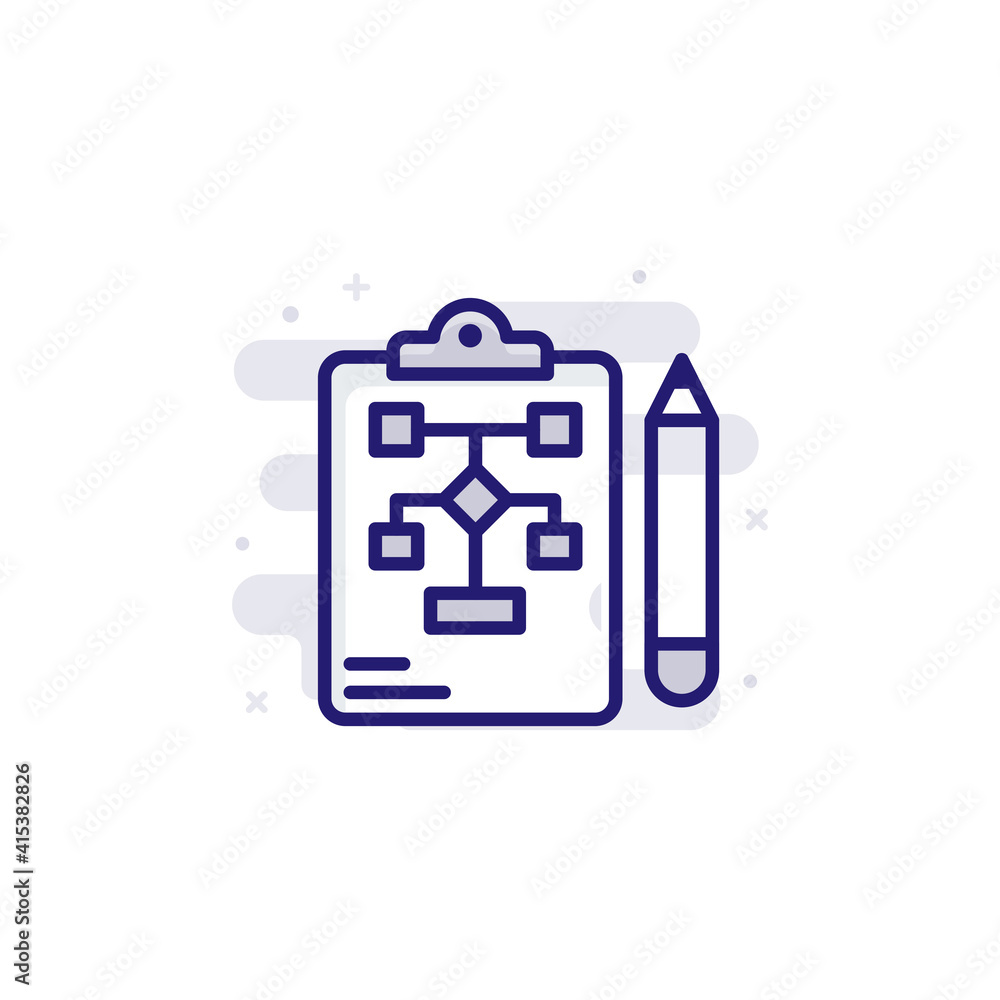 Poster workflow vector outline filled icon style illustrator . eps 10 file