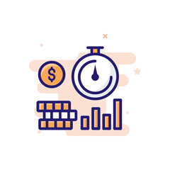 Increase Revenue vector outline filled icon style illustrator . EPS 10 file 