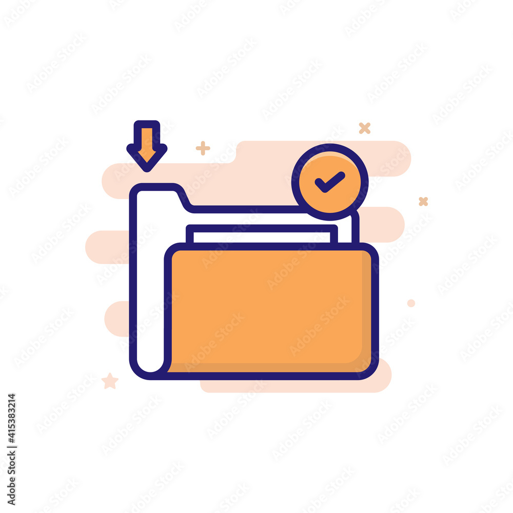 Poster data folder vector outline filled icon style illustrator . eps 10 file
