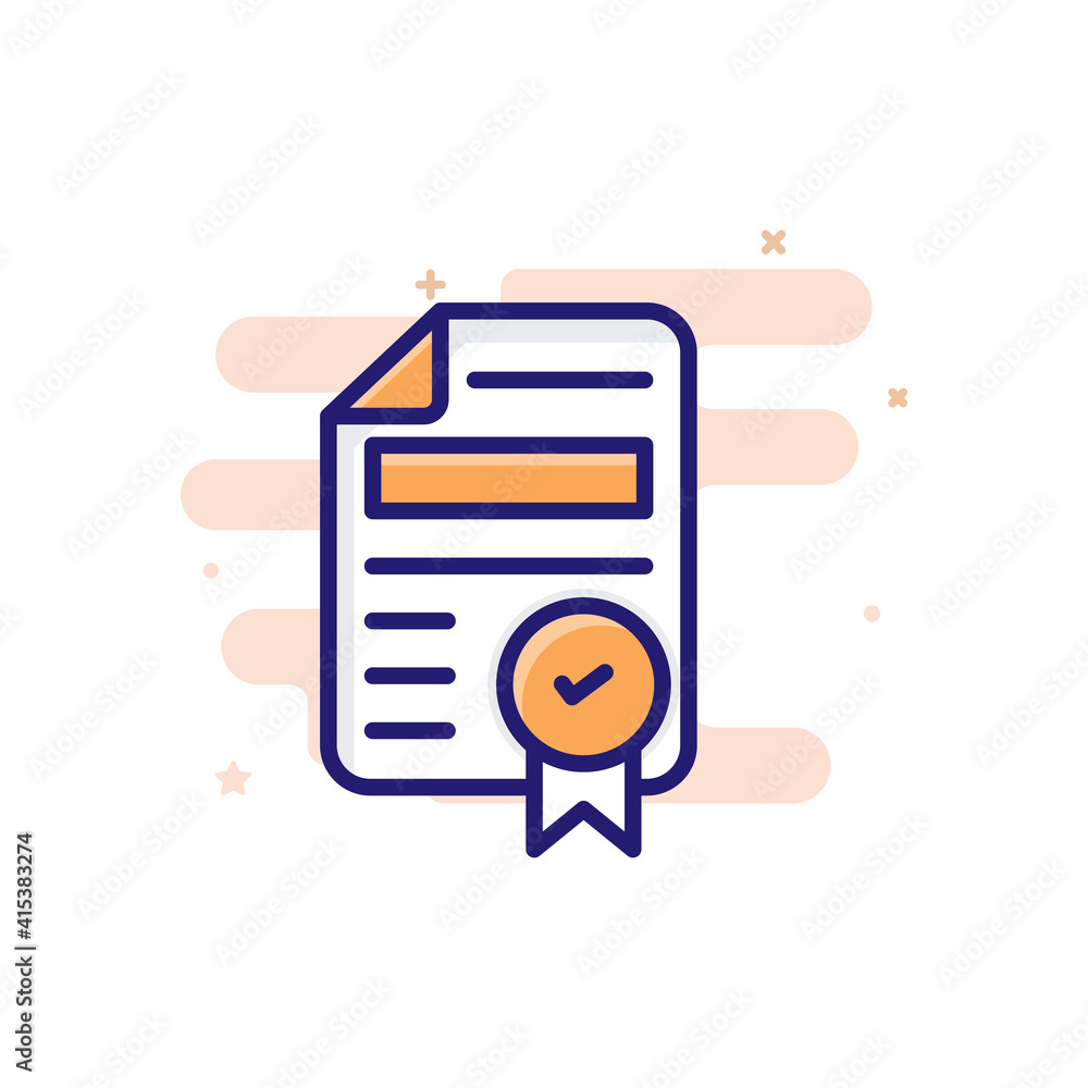 Poster contract vector outline filled icon style illustrator . eps 10 file