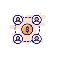 Mutual Funds vector outline filled icon style illustrator . EPS 10 file 