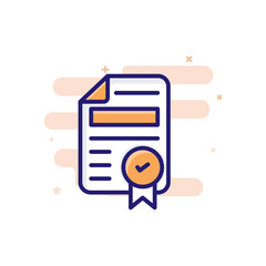 Contract vector outline filled icon style illustrator . EPS 10 file 