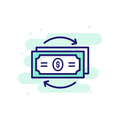 Money Flow vector outline filled icon style illustrator . EPS 10 file 