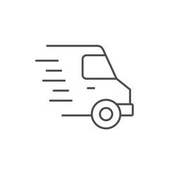 Delivery van line outline icon