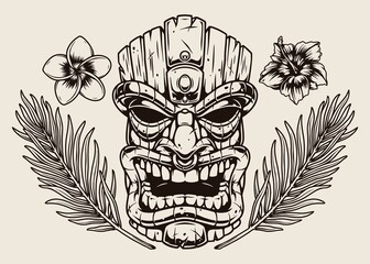 Hawaiian monochrome elements concept © DGIM studio