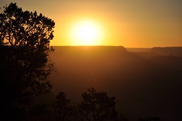 sunset over the river