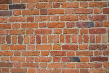 Brick wall in close up