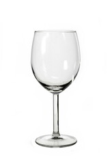 Empty wine glass isolated on white background.
