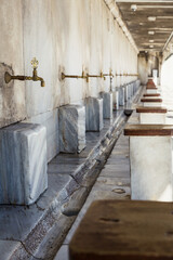 Fototapeta na wymiar Washing area before entering in Mosque. Ablution room
