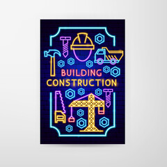 Building Construction Neon Flyer