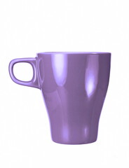 Purple Empty coffee cup or coffee mug isolated on white background