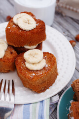 Brownie stack, closeup chocolate