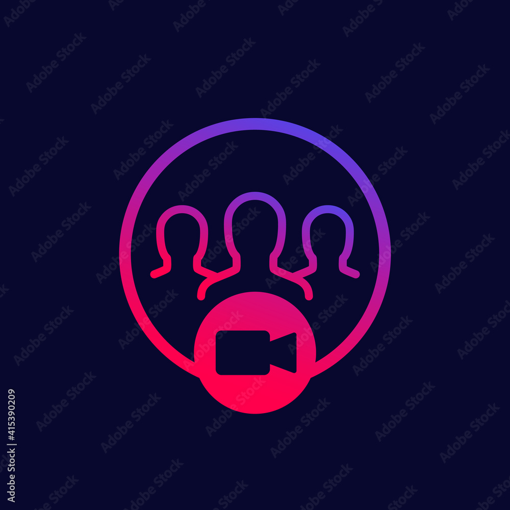 Poster group video call icon for web and apps