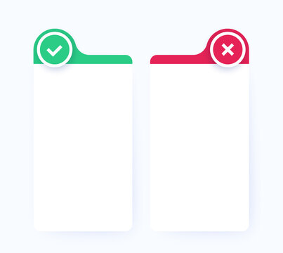 positive and negative comparison, pros and cons list, vector design