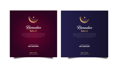 Ramadan sale banner. luxury Islamic square banner for promotion vector background  illustration
