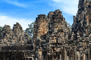Fototapeta premium Khmer temple near Angkor Wat with nice blue sky