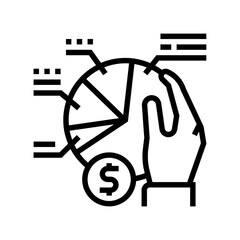 profit share line icon vector. profit share sign. isolated contour symbol black illustration