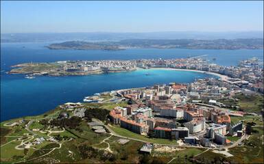 aerial coru&ntilde;a city
