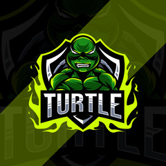 Turtle mascot logo esport design © Immidesign