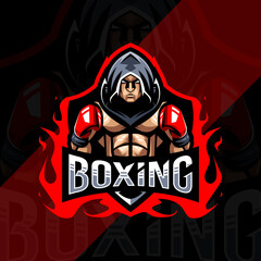 Boxing mascot logo esport design