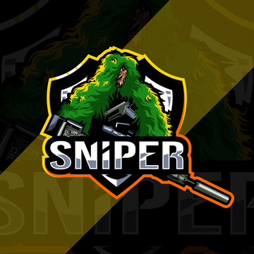 Sniper mascot logo esport template