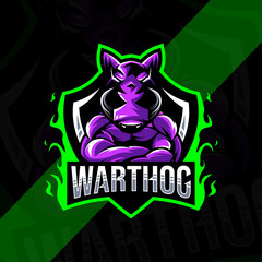 Warthog mascot logo esport design © Immidesign