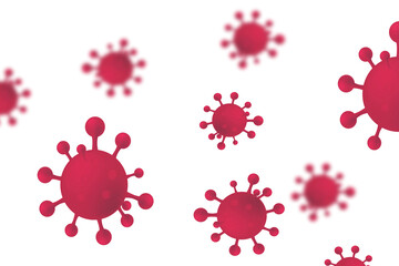 Covid 19 illustration 3d virus flying, coronavirus