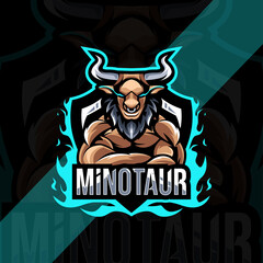 Minotaur mascot logo esport design