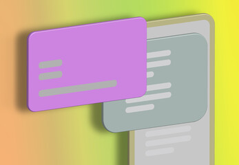 3d smartphone and credit card mockup, online payment illustration, good for presentations