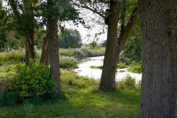 Artificially created park in Germany Bavaria for recreation