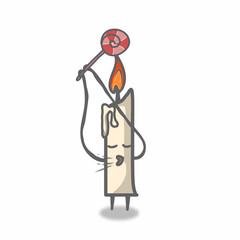 cute candle character design vector template illustration