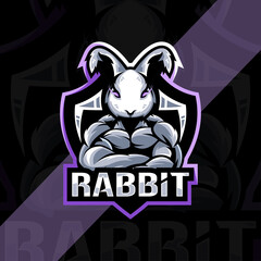 Rabbit mascot logo esport design