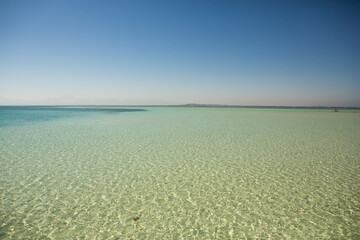Obraz premium View of the Clean and Clear Red Sea in Egypt. Background of blue water.