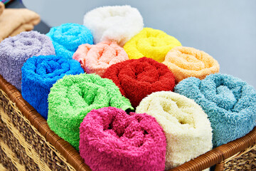Assortment of colored terry towels