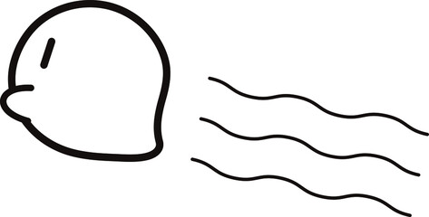 とても可愛い空を飛ぶおばけのベクターイラスト