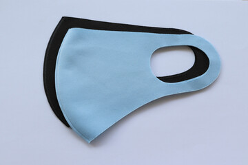 Face mask cloth blue wearing for anti dust and protection corona virus 2019 (COVID-19) isolated on...