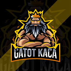 Gatot kaca mascot logo esport template design