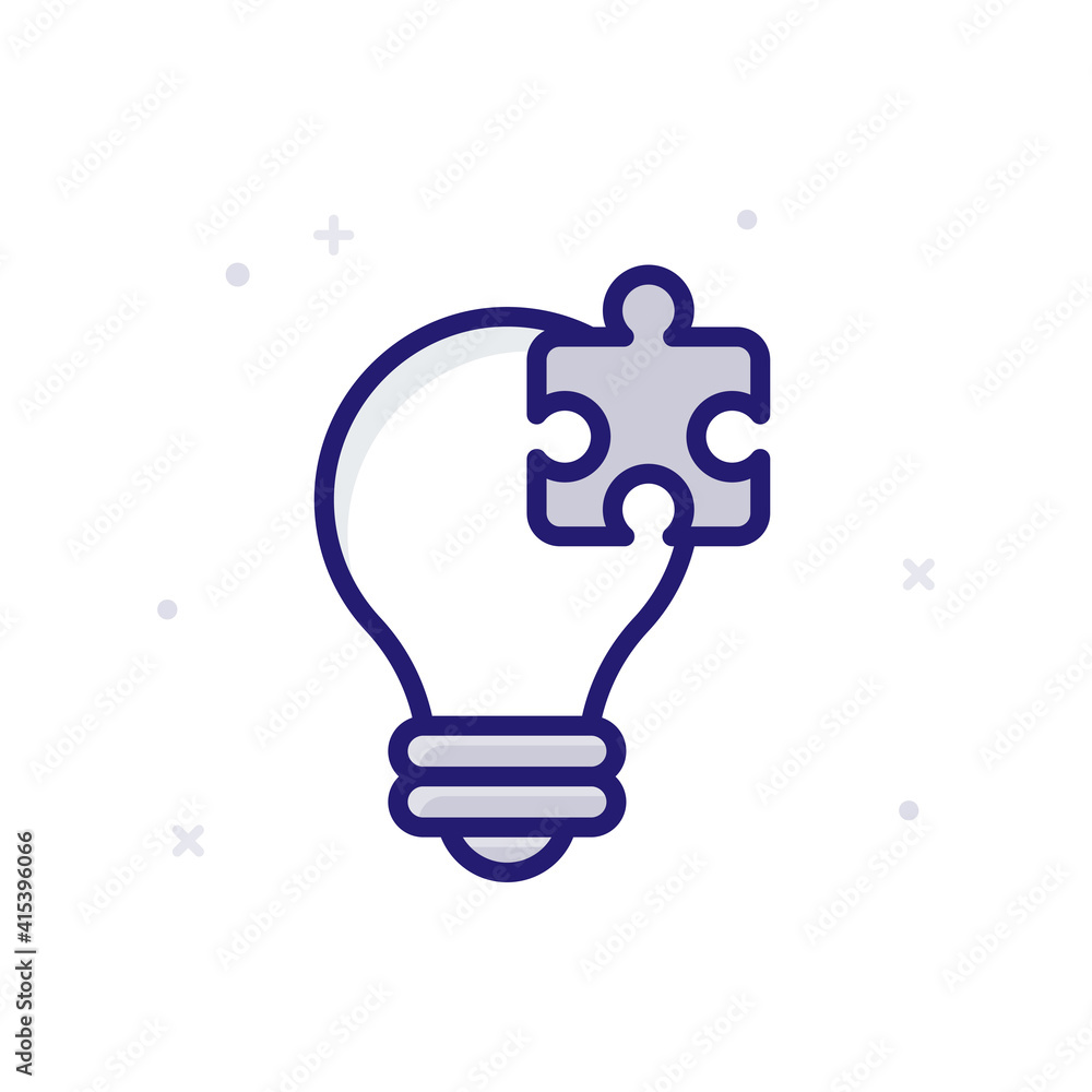 Poster creative solution vector outline icon style illustration. eps 10 file