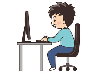 パソコンを操作する男性